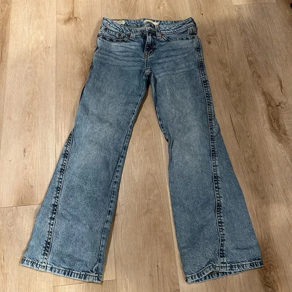 Levis Premium Noughties Bootcut Jeans Womens 27" x 30” Y2K Flap Pocket Blue City - Picture 1 of 7